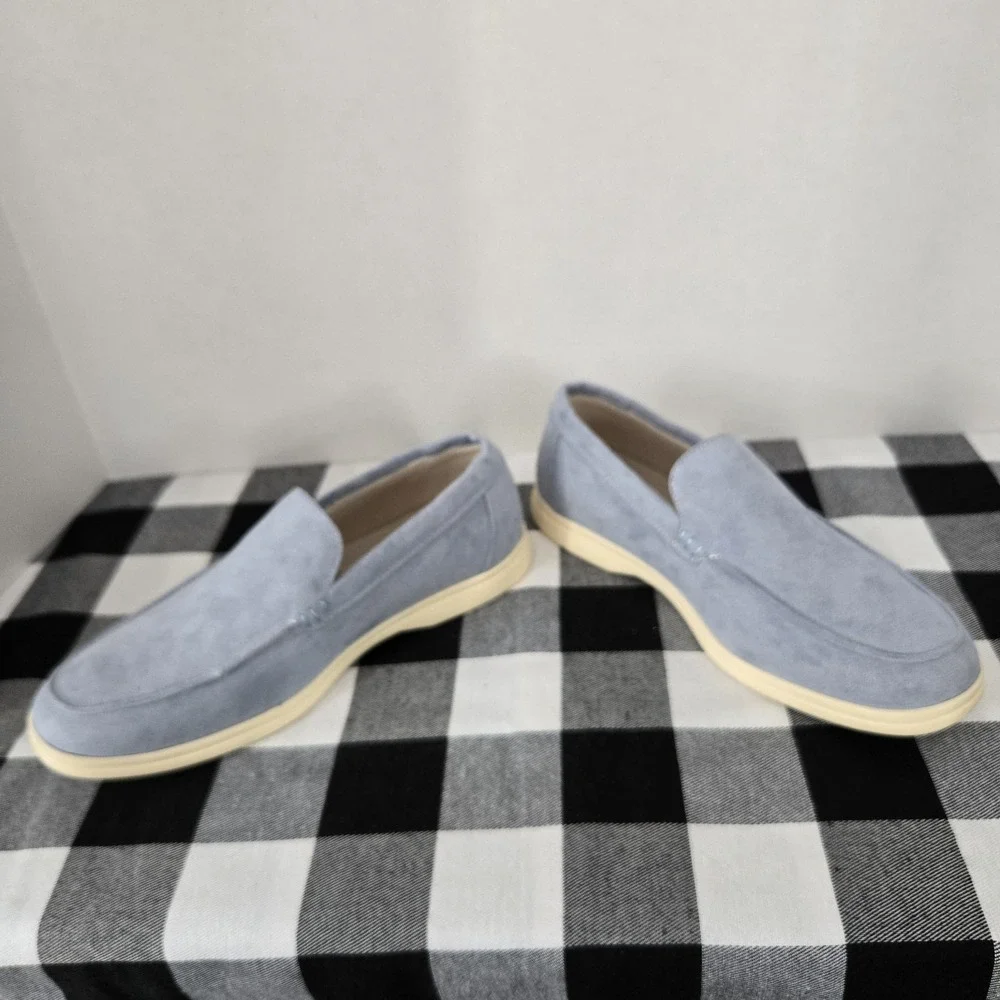 Old Money Brand‎  Men's Loafers Blue Suede Casual Shoes Slip On Men's Size 6